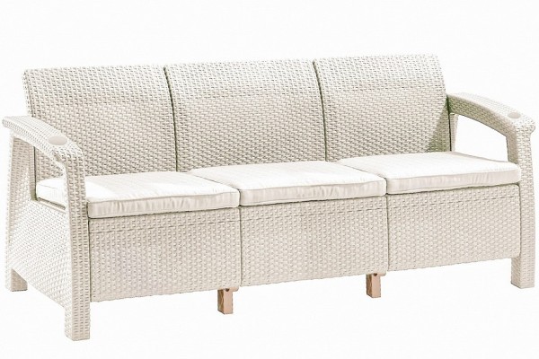 Трёхместный диван  Yalta Sofa 3 Seat белый купить в Южно-Сахалинске