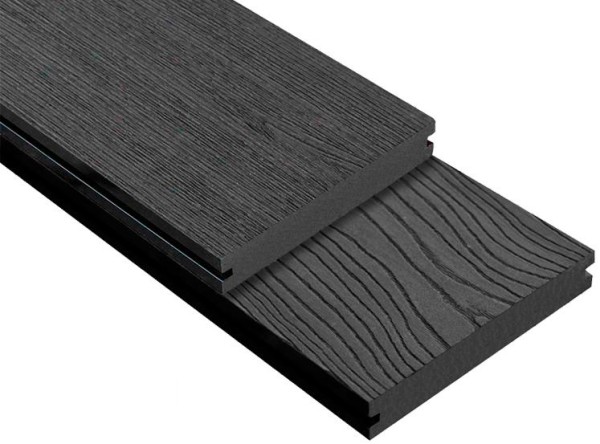 Террасная доска ДПК Outdoor 3D полнотелая STORM/OCEAN BLACK черная купить в Южно-Сахалинске