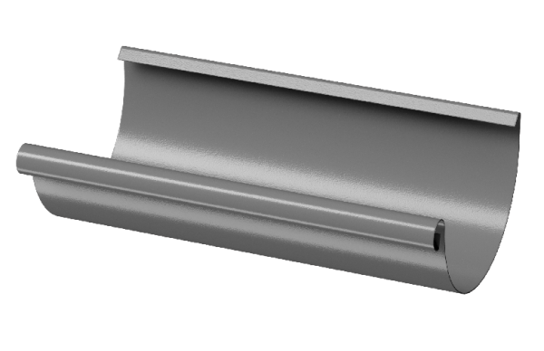 Желоб полукруглый D125 3 м Döcke STAL PREMIUM Графит, (RAL 7024) купить в Южно-Сахалинске