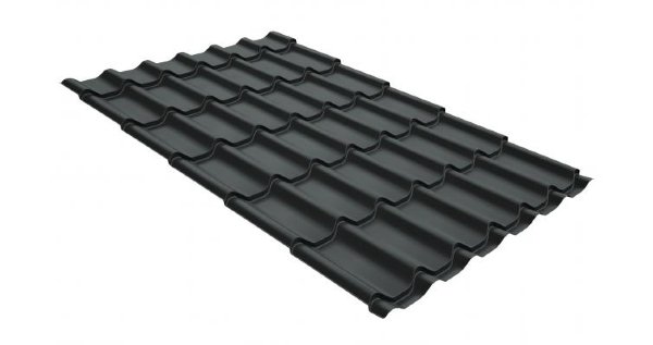 Металлочерепица классик GL 0,5 GreenCoat Pural Matt RR 23 темно-серый (RAL 7024 мокрый асфальт) купить в Южно-Сахалинске
