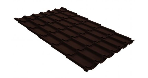 Металлочерепица классик GL 0,5 GreenCoat Pural Matt RR 887 шоколадно-коричневый (RAL 8017 шоколад) купить в Южно-Сахалинске