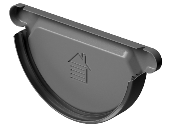 Заглушка желоба D125 Döcke STAL PREMIUM Графит, (RAL 7024) купить в Южно-Сахалинске