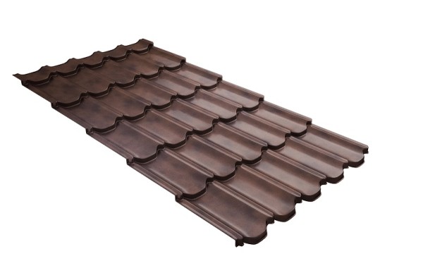 Металлочерепица квинта плюс с  3D резом 0,45 Safari Twincolor Brown купить в Южно-Сахалинске