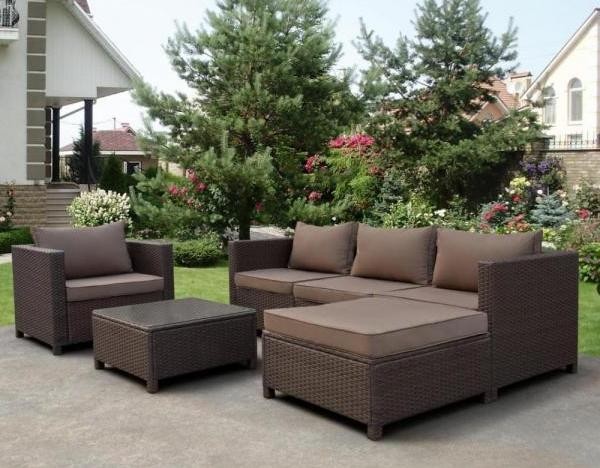 Комплект мебели AFINA плетеной из иск. ротанга YR821A Brown/Beige купить в Южно-Сахалинске