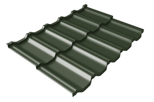 Металлочерепица модульная Квинта Uno Grand Line c 3D резом 0,5 GreenСoat Pural RR 11 темно-зеленый (RAL 6020 хромовая зелень) купить в Южно-Сахалинске