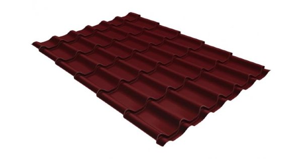 Металлочерепица классик GL 0,5 Velur20 RAL 3005 красное вино купить в Южно-Сахалинске