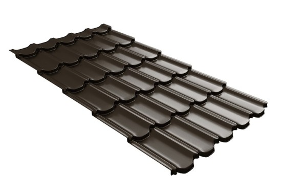 Металлочерепица квинта плюс с 3D резом 0,5 GreenСoat Pural Matt RR 32 темно-коричневый (RAL 8019 серо-коричневый) купить в Южно-Сахалинске