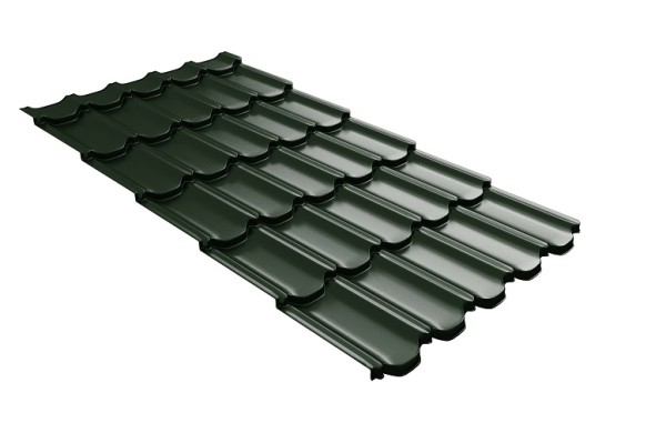 Металлочерепица квинта плюс с 3D резом 0,5 GreenСoat Pural RR 11 темно-зеленый (RAL 6020 хромовая зелень) купить в Южно-Сахалинске