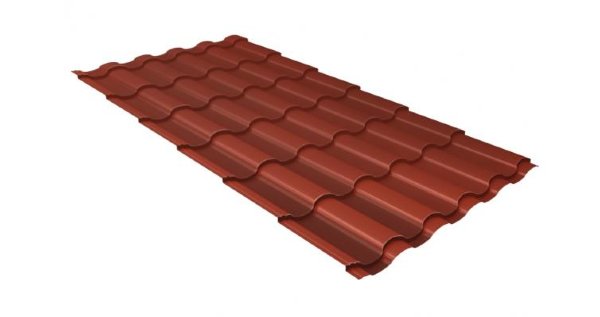 Металлочерепица кредо GL 0,5 Velur20 RAL 8004 терракота купить в Южно-Сахалинске