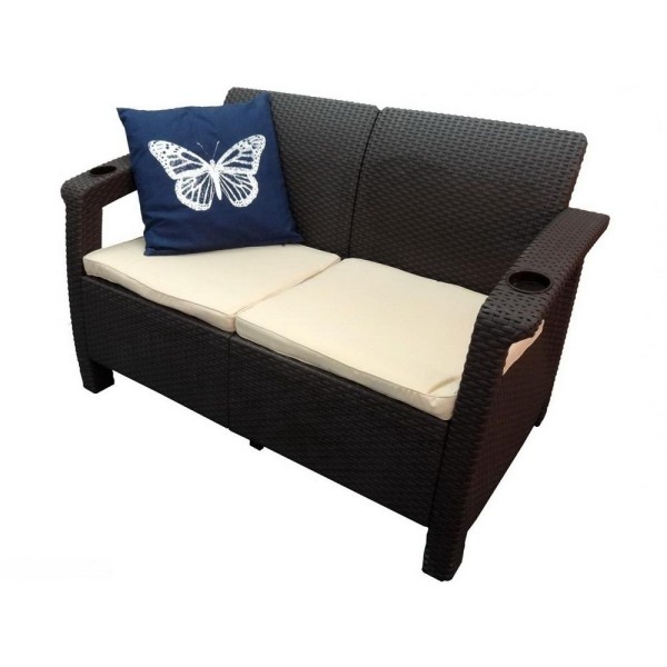 Двухместный диван Yalta Sofa Seаt венге купить в Южно-Сахалинске