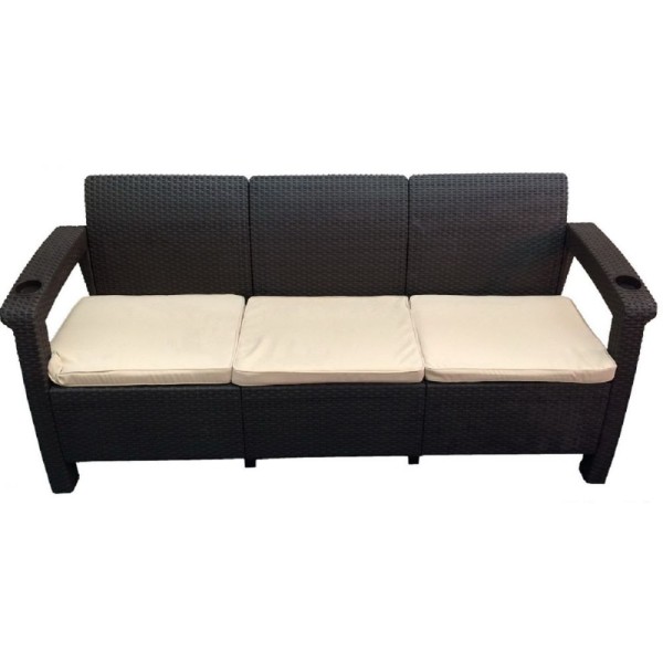 Трёхместный диван  Yalta Sofa 3 Seat венге купить в Южно-Сахалинске