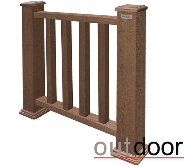 Ограждение из ДПК Outdoor Классик 3D STORM коричневый микс купить в Южно-Сахалинске