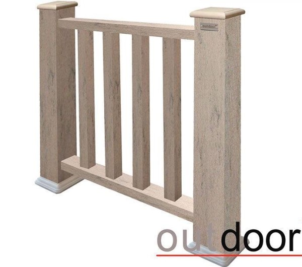 Ограждение из ДПК Outdoor Классик 3D STORM серый микс купить в Южно-Сахалинске