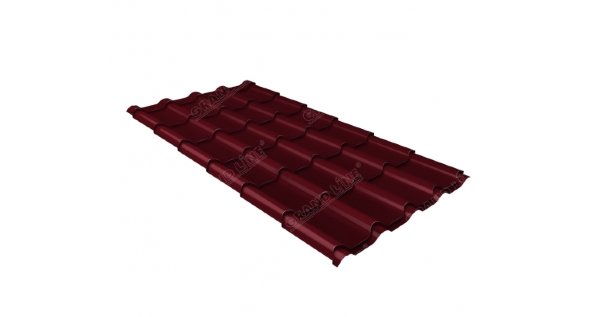 Металлочерепица камея 0,5 Satin RAL 3005 красное вино купить в Южно-Сахалинске