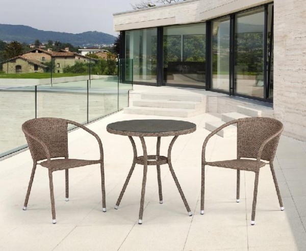 Комплект плетеной мебели AFINA из иск. ротанга T282ANT/Y137C-W56 Light Brown 2Pcs купить в Южно-Сахалинске