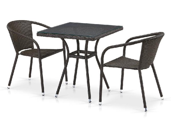 Комплект плетеной мебели AFINA из иск. ротанга T282BNT/Y137C-W53 Brown 2Pcs купить в Южно-Сахалинске