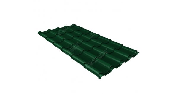 Металлочерепица камея 0,5 Satin RAL 6005 зеленый мох купить в Южно-Сахалинске