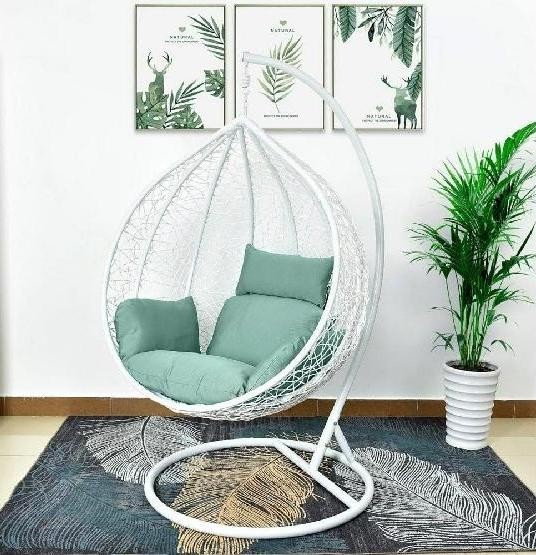 Кресло Подвесное из искусственного ротанга AFM-168A-XL White/Green купить в Южно-Сахалинске