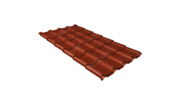 Металлочерепица камея 0,5 Satin RAL 8004 терракота купить в Южно-Сахалинске