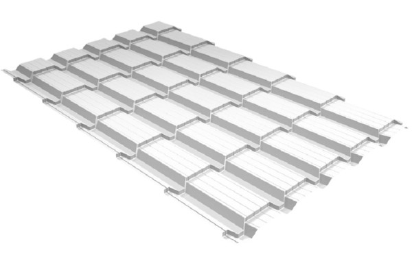 Металлочерепица GL квадро профи 0,5 Satin RAL 9003 сигнальный белый купить в Южно-Сахалинске