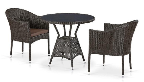Комплект плетеной мебели AFINA из иск. ротанга T707ANS/Y350-W53 Brown 2Pcs купить в Южно-Сахалинске