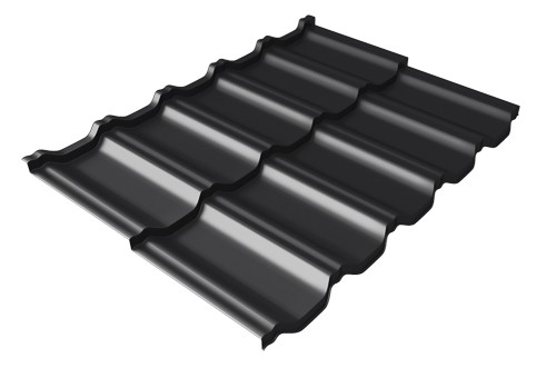 Металлочерепица модульная Квинта Uno Grand Line c 3D резом 0,5 Satin Мatt RAL 9005 черный купить в Южно-Сахалинске