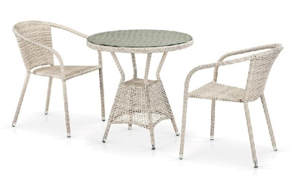 Комплект плетеной мебели AFINA из иск. ротанга T705ANT/Y137C-W85 Latte 2Pcs купить в Южно-Сахалинске