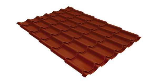 Металлочерепица классик 0,5 Satin RAL 8004 терракота купить в Южно-Сахалинске