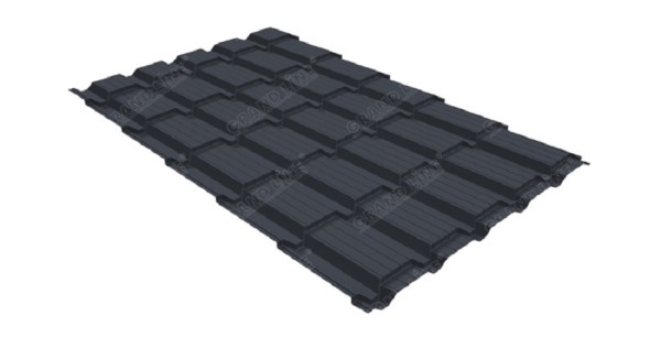 Металлочерепица GL квадро профи 0,5 Satin RAL 7024 мокрый асфальт купить в Южно-Сахалинске
