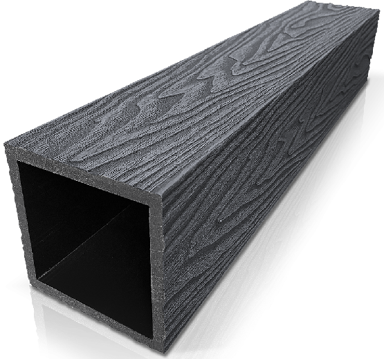 Столб ДПК 3D GardenParkett фактура дерева Графит купить в Южно-Сахалинске