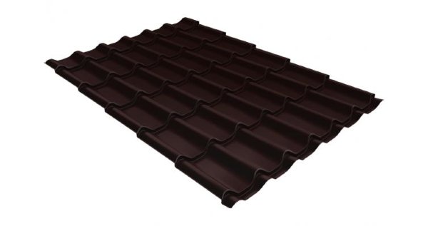 Металлочерепица классик GL 0,5 Velur20 RAL 8017 шоколад купить в Южно-Сахалинске