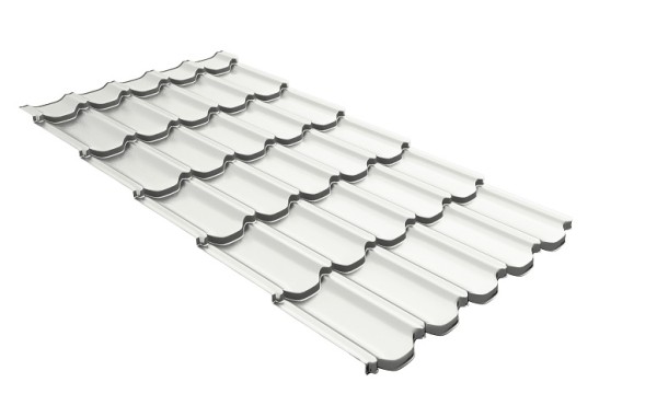 Металлочерепица квинта плюс с 3D резом 0,5 Satin RAL 9003 сигнальный белый купить в Южно-Сахалинске