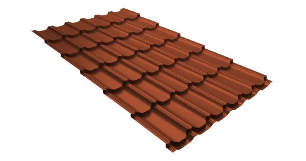 Металлочерепица квинта плюс 0,5 GreenCoat Pural RR 750 кирпично-красный (RAL 8004 терракота) купить в Южно-Сахалинске